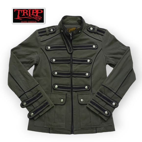 Tripp nyc Other - Tripp NYC Daang Goodman Men Strap Jacket Full Zip Military Green Goth Punk Small